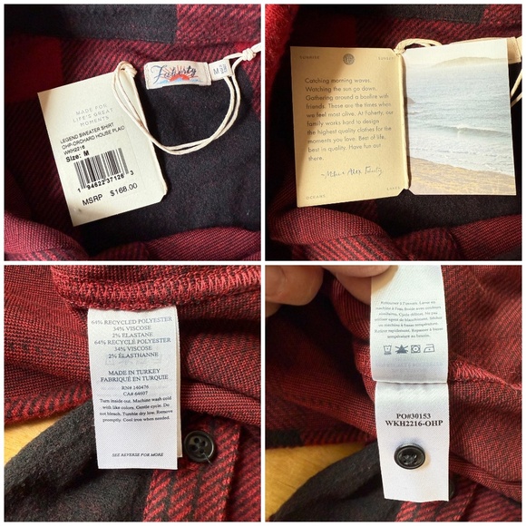 FAHERTY LEGEND SWEATER SHIRT SHACKET ORCHARD HOUSE PLAID FARMCORE LOGGER NWT M - Picture 9 of 9